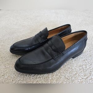 Warfield & Grand Mens Black Leather Loafers Size 10.5 Rubber Sole